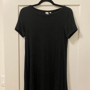 GAP Ribbed Short Sleeve Black T-Shirt Dress Size S